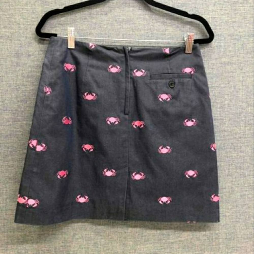 Lilly Pulitzer Navy Blue Skirt with Crab Embroider - Picture 2 of 6